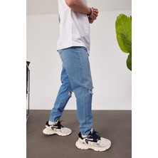 5101 Dizi Yırtık Slim Mavi Jean