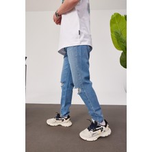 5101 Dizi Yırtık Slim Mavi Jean