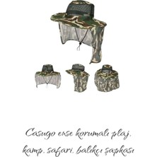 Casugo Fileli Ense Korumalı Fötr Safari Şapka