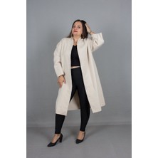 Truva Xxl Büyük Beden Kadın Giyim Oversize Kaşe Kaban