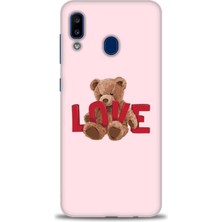 Samsung Galaxy A20 Kılıf Hd Baskılı - Love Bear + 9h Nano Ekran Koruyucu