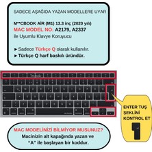 McStorey Macbook Air M1 13 inç Klavye Koruyucu (Türkçe Q) (TouchID'li Air 13.3") A2179 A2337 ile Uyumlu R.Powder