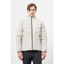 Taş Rengi Dolumlu Hakim Yaka Slim Fit Dar Kesim Klasik Mont 1007245153