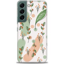 Samsung Galaxy S22 Kılıf Hd Baskılı - Flower Pattern + 9h Nano Ekran Koruyucu