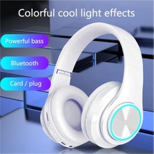 MerciTech B39 Bluetooth Kulaklık Kablosuz Kulaküstü Işıklı Katlanabilir Mikrofonlu Fm-Aux-Sd