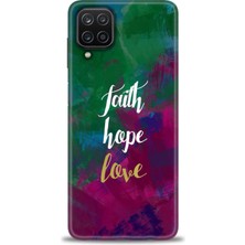 Samsung Galaxy M12 Kılıf Hd Baskılı - Faith Hope Love + 9h Nano Ekran Koruyucu