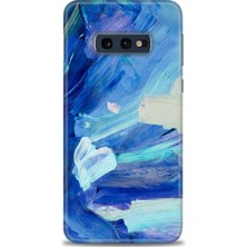 Samsung Galaxy S10E Kılıf Hd Baskılı - Mavi Beyaz + 9h Nano Ekran Koruyucu