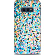 Samsung Galaxy S10E Kılıf Hd Baskılı - Renkli Benekler + 9h Nano Ekran Koruyucu