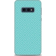 Samsung Galaxy S10E Kılıf Hd Baskılı - Mavi Mozaik + 9h Nano Ekran Koruyucu