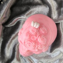 Doğal Soya Wax Özel Tasarım Çiçek Desenli Kuru Kafa Mum