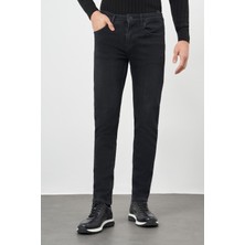 İmza Siyah Düz Gabardin Pamuklu 5 Cep Slim Fit Casual Denim Pantolon 1023245155