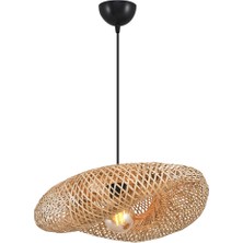 Istanbul Avize Vangu Siyah Duylu 40 cm Avize Bambu,iskandinav,bohem,rattan,modern,rustik Aydınlatma