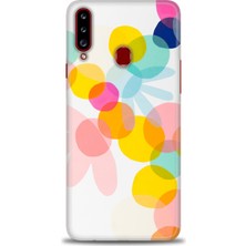 Samsung Galaxy A20S Kılıf Hd Baskılı - Color Flowers + 9h Nano Ekran Koruyucu