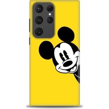 Samsung Galaxy S23 Ultra Kılıf Hd Baskılı - Sarı Mickey Mouse + 9h Nano Ekran Koruyucu