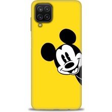 Samsung Galaxy M12 Kılıf Hd Baskılı - Sarı Mickey Mouse + 9h Nano Ekran Koruyucu