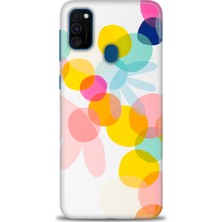 Samsung Galaxy M21 Kılıf Hd Baskılı - Color Flowers + 9h Nano Ekran Koruyucu