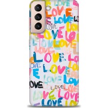 Samsung Galaxy S21 Fe Kılıf Hd Baskılı - Love Love + 9h Nano Ekran Koruyucu