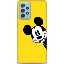 Samsung Galaxy A52 Kılıf Hd Baskılı - Sarı Mickey Mouse + 9h Nano Ekran Koruyucu