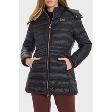 Ea7 Kapitoneli Regular Fit Çıkarılabilir Kapüşonlu Şişme Mont Kadın Mont 6DTK01 TN88Z 0210