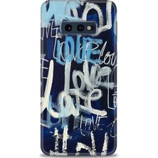 Samsung Galaxy S10E Kılıf Hd Baskılı - Love Mavi + 9h Nano Ekran Koruyucu