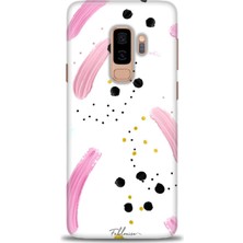 Samsung Galaxy S9 Plus Kılıf Hd Baskılı - Pembe ve Benekler + 9h Nano Ekran Koruyucu