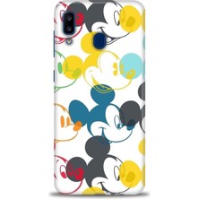 Samsung Galaxy A20 Kılıf Hd Baskılı - Renkli Mickey Mouse + 9h Nano Ekran Koruyucu