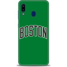 Samsung Galaxy A20 Kılıf Hd Baskılı - Boston Yeşil + 9h Nano Ekran Koruyucu