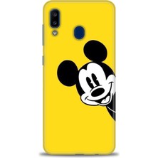 Samsung Galaxy A20 Kılıf Hd Baskılı - Sarı Mickey Mouse + 9h Nano Ekran Koruyucu