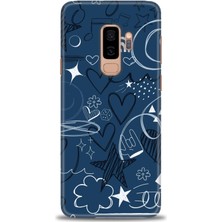 Samsung Galaxy S9 Plus Kılıf Hd Baskılı - Notalar ve Kalpler Mavi + 9h Nano Ekran Koruyucu