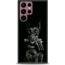 Samsung Galaxy S22 Ultra Kılıf Hd Baskılı - Tabanca ve Köpek + 9h Nano Ekran Koruyucu