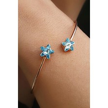 Ose Shop Swarovski Taşlı 925 Ayar Gümüş Rose Yıldız Bileklik