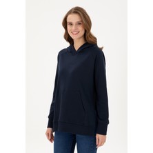 U.S. Polo Assn. Kadın Lacivert Kapüşonlu Sweatshirt 50296944-VR033