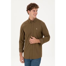 U.S. Polo Assn. Erkek Haki Gömlek Desenli 50292088-VR027