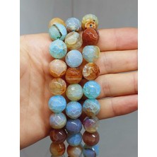 Yaşam Tohumu Akik Taşı Faset Kesim Dizi 14MM (54380)