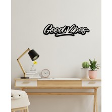 Artroya - Good Vibes Yazısı Metal Duvar Tablosu - Ev Dekorasyon - Metal Duvar Yazısı - 75 x 25 - cm -Siyah - TEXT-142