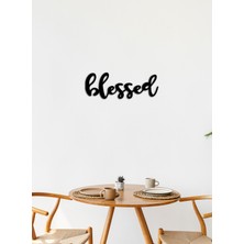 Artroya - Blessed Yazısı Metal Duvar Tablosu - Ev Dekorasyon - Metal Duvar Yazısı - 50 x 22 - cm -Siyah - TEXT-157