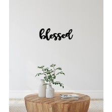 Artroya - Blessed Yazısı Metal Duvar Tablosu - Ev Dekorasyon - Metal Duvar Yazısı - 50 x 22 - cm -Siyah - TEXT-157