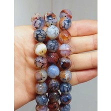 Yaşam Tohumu Akik Taşı Faset Kesim Dizi 14MM (54372)