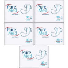 Pure Med  Hasta Bezi Bel Bantlı Tekstil Yüzey Large L-Büyük 150 Adet (5pk*30)