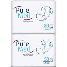 Pure Med  Hasta Bezi Bel Bantlı Tekstil Yüzey Large L-Büyük 60 Adet (2pk*30)