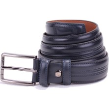 Dagoster DMK26-305DG Lacivert 3,5 cm Deri Erkek Kemer