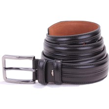 Dagoster DMK26-305DG Siyah 3,5 cm Deri Erkek Kemer