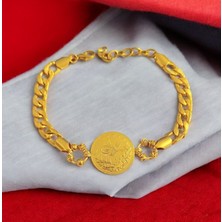 Hg.Aksesuar Kadın 22 Ayar Altın Kaplama Reşatlı Bileklik