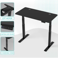 Karr Office O-Flex Duo Çift Motorlu Elektrikli Yükseklik Ayarlı Masa - 180x80 - Siyah