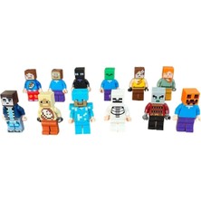 Minecraft Oyuncak Figürleri 12 Figürlü Oyuncak Set LEGO Uyumlu 23 Parça