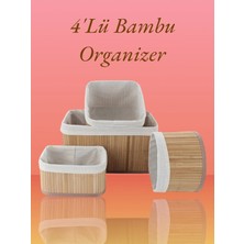 KRD Home Bambu Organizer Sepet 4 Lü Sepet Takımı