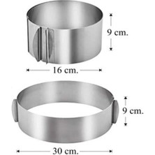 Pazar Durağı Kek Kalıbı -  Ayarlanabilir Kelepçeli Yuvarlak Paslanmaz Metal