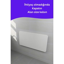 Kydonia Home Mdf Lam 4 Köşesi Oval Mat Beyaz Duvara Monte Kırma Katlanır Yemek Masası