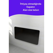 Kydonia Home Mdf Lam 4 Köşesi Oval Mat Siyah Duvara Monte Kırma Katlanır Yemek Mutfak Masası