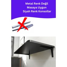 Kydonia Home Mdf Lam 4 Köşesi Oval Mat Siyah Duvara Monte Kırma Katlanır Yemek Mutfak Masası